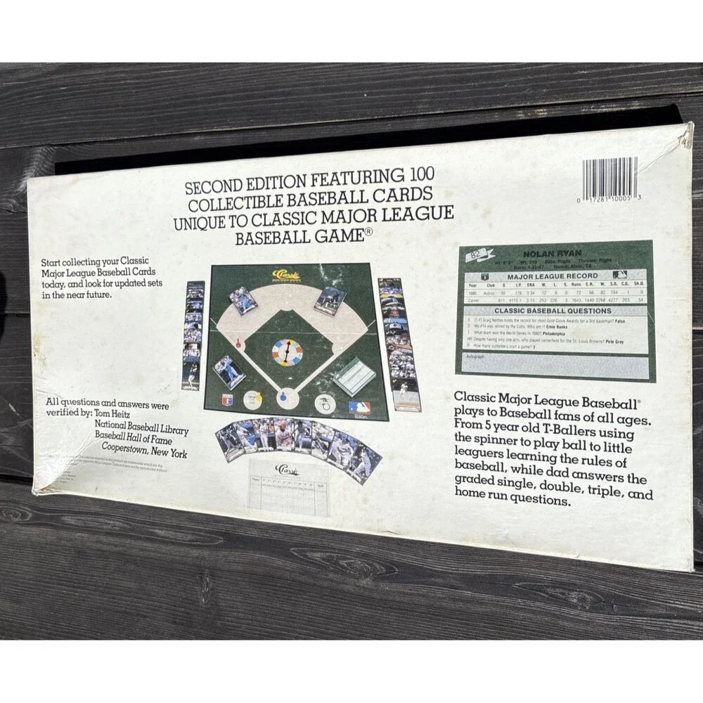 Vtg 1989 Classic Major League Baseball Board Game - Open Box w/ Sealed Cards MLB